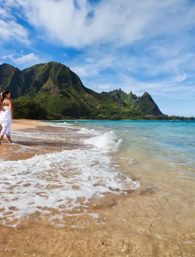 Couple on North Kauai on the beach