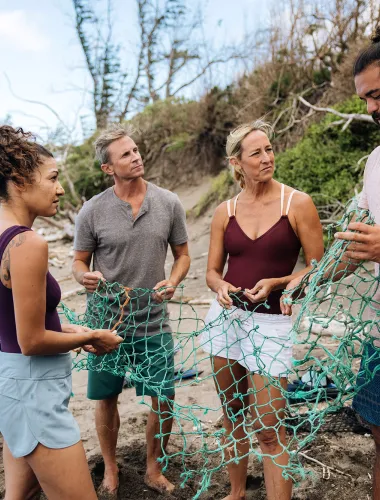 Volunteers cleaning up Waihee Coastal Dunes and Wetlands on Maui