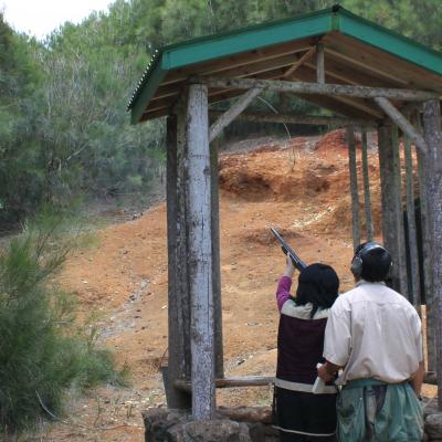 Shooting clays on Lanai