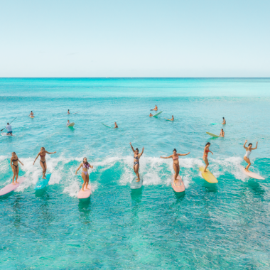 Surfing at Kaimana Beach