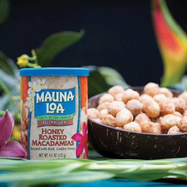 Honey Roasted Macadamias made at Mauna Loa's factory in Kea'au