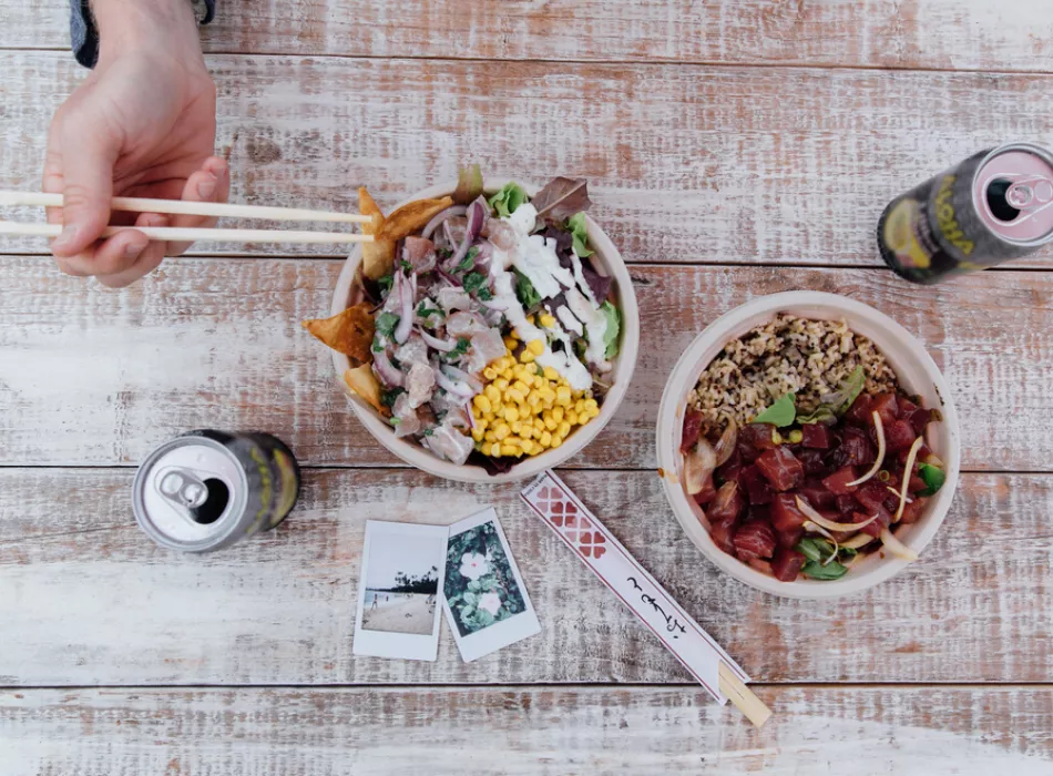 Fresh poke bowls Hawaiian Islands