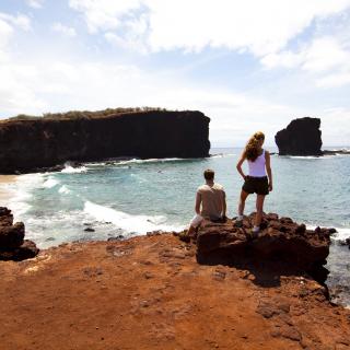 Looking out at Puu Pehe in South Lanai