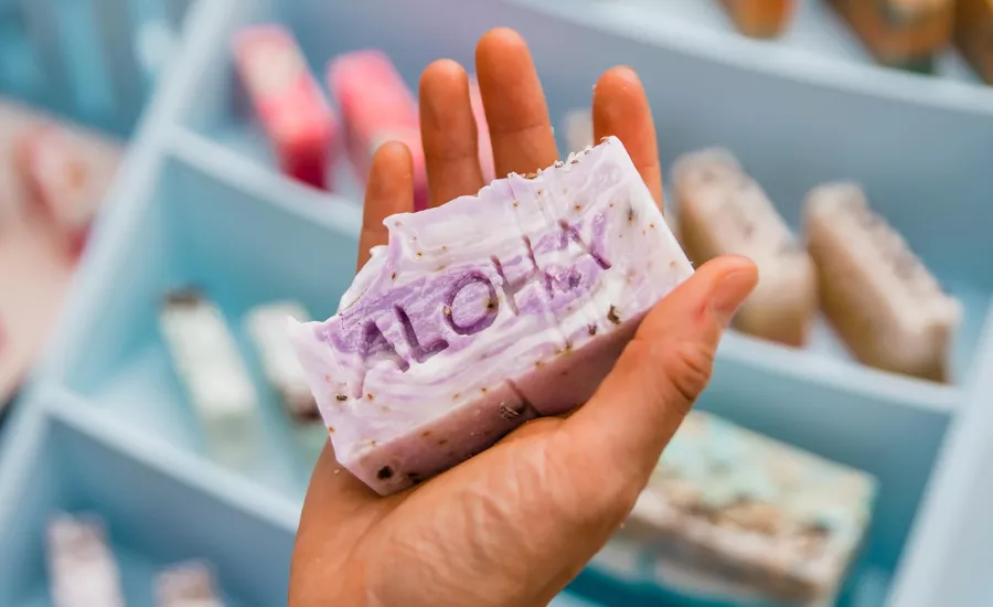 Soap with Aloha written on it Maui