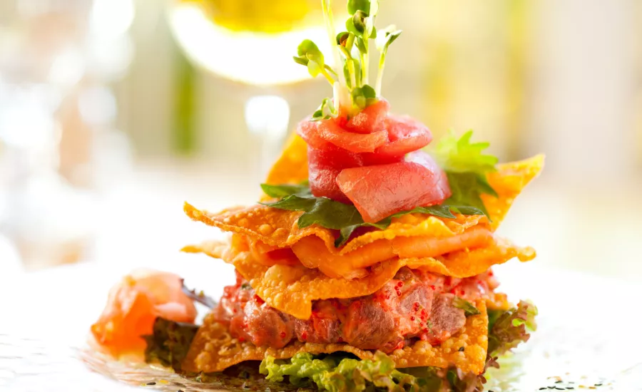 Decadent fresh seafood dish