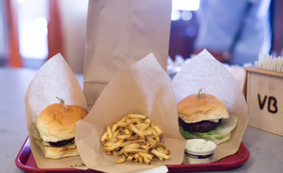 Lunch order at a local burger restaurant